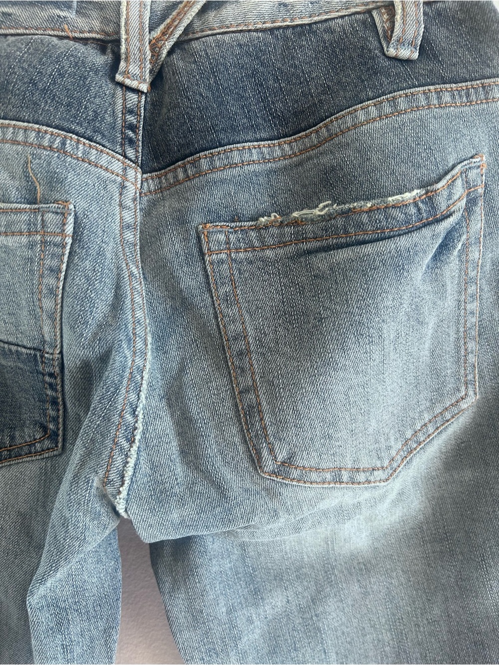 Free People Patchwork Skinny Jeans Size 24 blue distressed - Picture 9 of 9